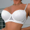 sexy slight stretch 3 colors lace stitching padded underwire bra_Black_White