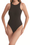 sexy plus size high stretch solid color crew neck slim shapewear_Black