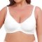sexy plus size slight stretch gathered backless adjustable straps bra_Black_White