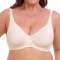 sexy plus size slight stretch gathered backless adjustable straps bra_Black_White_Beige