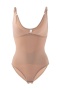 sexy plus size non-stretch contrast color slim shapewear(no underwear)_Black_Nude