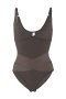 sexy plus size non-stretch contrast color slim shapewear(no underwear)_Black