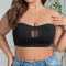 sexy high stretch non-slip tube top seamless thin bra_Black