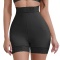 sexy plus size high stretch lace stitching butt lift control tummy shorts_Black
