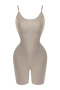stylish plus size high stretch 3 colors seamless sling skinny playsuit shapewear_Black_Brown_Nude