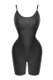 stylish plus size high stretch 3 colors seamless sling skinny playsuit shapewear_Black