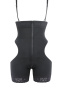 sexy plus size high stretch hollow zip-up control tummy sling shorts(no vest)_Black
