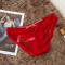 sexy slight stretch see-through lace rhinestone decor panties_Black_White_Red