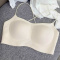 sexy slight stretch 4 colors solid color shirring padded bras(size run small)_Black_Gray_Beige
