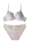 sexy slight stretch stitching lace with underwire padded bras sets_Black_Nude