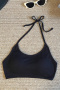 sexy slight stretch halter-neck 6 colors padded bras(suitable for 82-130lbs)_Black