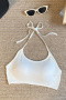 sexy slight stretch halter-neck 6 colors padded bras(suitable for 82-130lbs)_Black_White