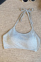 sexy slight stretch halter-neck 6 colors padded bras(suitable for 82-130lbs)_Black_White_Gray