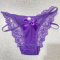 sexy slight stretch 4 colors lace rhinestone decor panties(size run small)_Black_White_Red_Purple