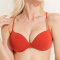 sexy slight stretch 9 colors solid color glossy padded with underwire bras_Black_White_Red