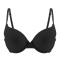 sexy slight stretch 9 colors solid color glossy padded with underwire bras_Black