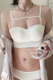 sexy slight stretch solid color 4 colors padded bras(asia size)_Black_Light Purple_Beige_Champagne