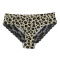 sexy slight stretch leopard print lace splicing mid waist briefs_Haze Blue_Khaki