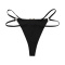 sexy slight stretch 9 colors no trace quick-dry heart shaped metal ring thongs_Black