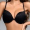 sexy slight stretch 3 colors padded underwire front closure bra_Black