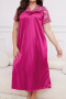 plus size non-stretch stitching lace 10 colors sleepwear(size run small)_Black_Pink_Light Pink_Rose Red_Magenta