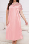 plus size non-stretch stitching lace 10 colors sleepwear(size run small)_Black_Pink