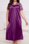 plus size non-stretch stitching lace 10 colors sleepwear(size run small)_Black_Pink_Light Pink_Rose Red_Magenta_Dark Green_Dark Blue_Purple