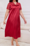 plus size non-stretch stitching lace 10 colors sleepwear(size run small)_Black_Pink_Light Pink_Rose Red