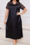 plus size non-stretch stitching lace 10 colors sleepwear(size run small)_Black