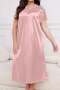 plus size non-stretch stitching lace 10 colors sleepwear(size run small)_Black_Pink_Light Pink