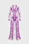 sexy plus size slight stretch solid see-through lace robe with thong sleepwear_Aqua Green_Purple