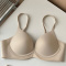 sexy slight stretch 4 colors breathable solid color padded bras(size run small)_Black_White_Khaki