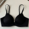 sexy slight stretch 4 colors breathable solid color padded bras(size run small)_Black
