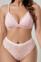 sexy slight stretch solid color see-through lace with padded bra set_Black_White_Pink
