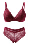 sexy slight stretch solid color see-through lace with padded bra set_Black_White_Pink_Rose Red
