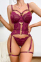 sexy stretch see-through lace two-piece set with underwire and leg ring_Black_Pink_Red_Dark Green_Dark Blue_Dark Purple_Darkviolet