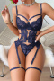 sexy stretch see-through lace two-piece set with underwire and leg ring_Black_Pink_Red_Dark Green_Dark Blue