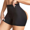 sexy plus size high stretch high waist hollow hip lift shapewear shorts_Black