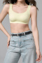 sexy slight stretch solid color 5 colors traceless padded bras(size run small)_Black_Pink_Yellow