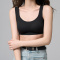 sexy slight stretch solid color 5 colors traceless padded bras(size run small)_Black