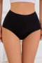sexy slight stretch 3 colors traceless solid color high-waist panties_Black