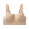 sexy plus size slight stretch solid color traceless padded bras_Black_Nude