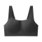 sexy plus size slight stretch solid color traceless padded bras_Black