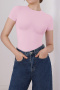 high stretch 5 colors solid color crew neck shapewear_Black_White_Pink