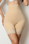 plus size high stretch high waist tummy control butt lift shaping panties_Black_Beige
