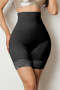 plus size high stretch high waist tummy control butt lift shaping panties_Black