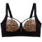 sexy slight stretch stitching mesh leopard with underwire padded bras(asia size)_Pink_Khaki