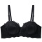 sexy slight stretch lace trim with underwire padded bras(asia size)_Black
