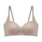 sexy slight stretch solid color shirring traceless padded bras(asia size)_Black_Light Green_Beige_Khaki