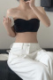 sexy slight stretch 4 colors tube design padded bras(asia size)_Black